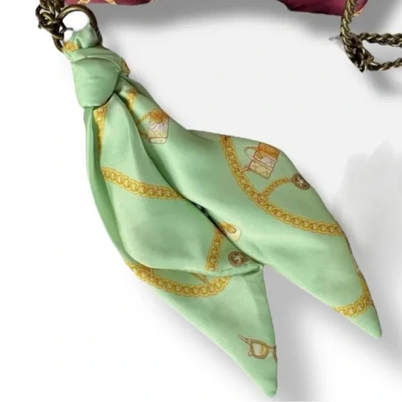 Kurt Geiger 🪢 NWT ❗️RARE Quilted Kensington with Scarf in Reversed Blue and Red - Picture 11 of 11